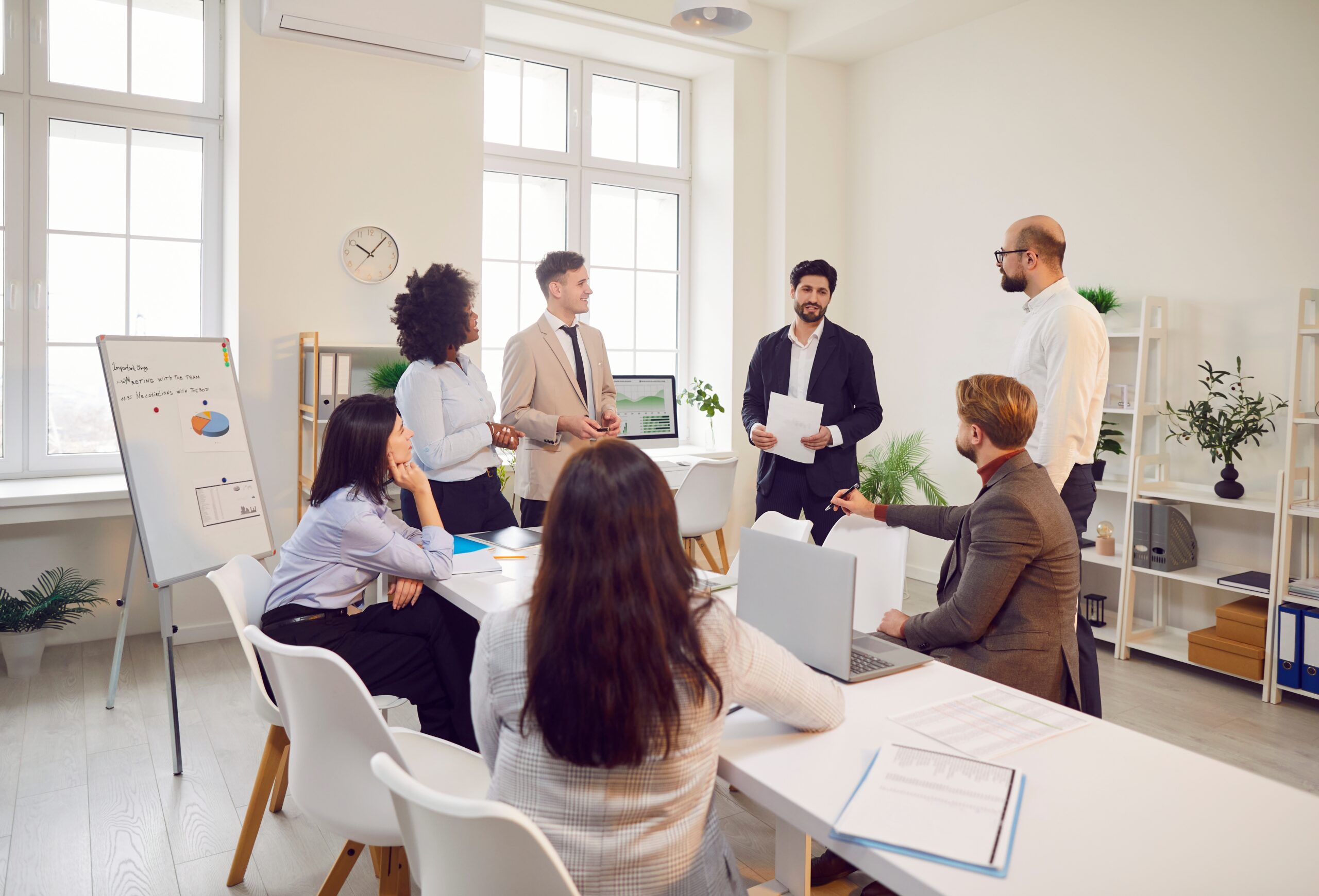 Sales reps practicing their product knowledge